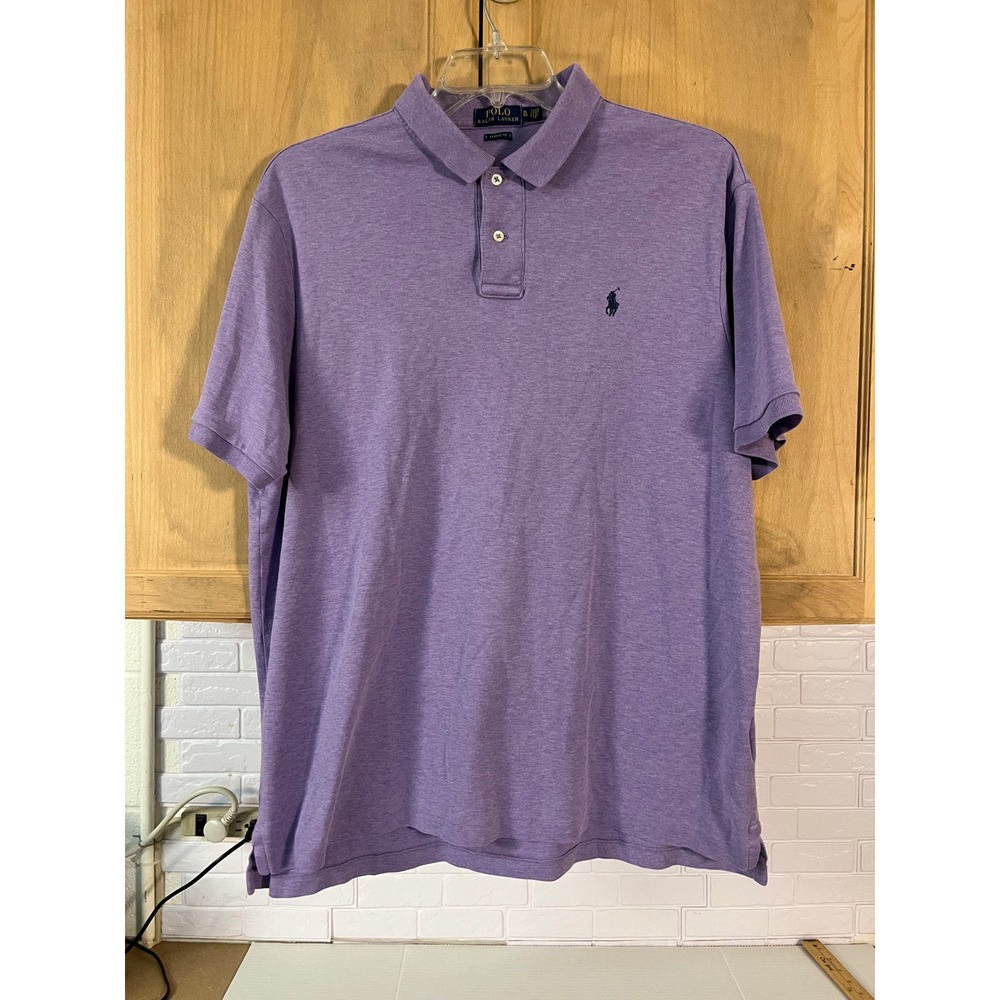 Polo Ralph‎ Lauren Polo Shirt Mens XL Purple Classic Fit Heathered